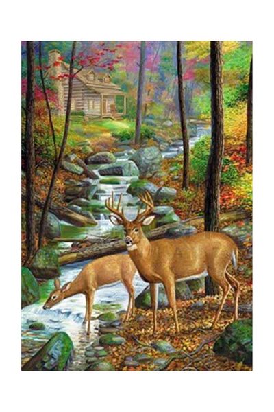 pixartsanat Deers for Water Pixart Art Diamond Mosaic Painting Daimond Türkiye 43*60
