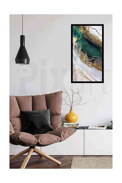 pixartsanat Green Gold Yellow Harmony Pixart Art Diamond Mosaic Painting Diamond Türkiye 50*88