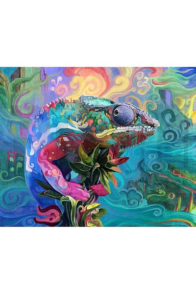 pixartsanat 40X50Cm Chameleon Pixart Art Diamond Mosaic Painting Diamond Turkey