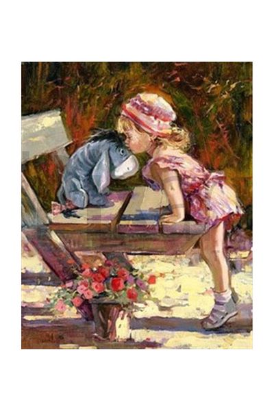 pixartsanat Little Girl And Friend Pixart Art Diamond Mosaic Painting Diamond Türkiye 43*53