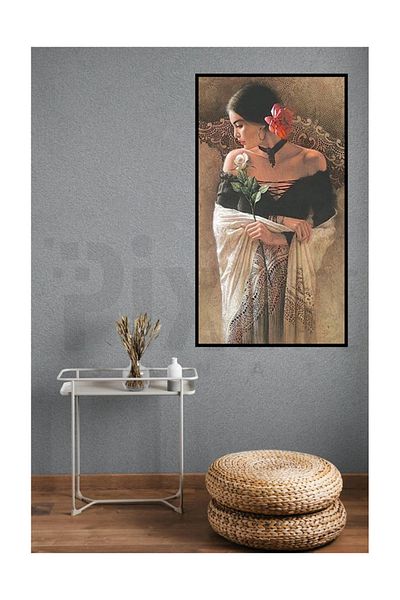 pixartsanat Spanish Girl Pixart Art Diamond Mosaic Painting Diamond Turkey 33*61
