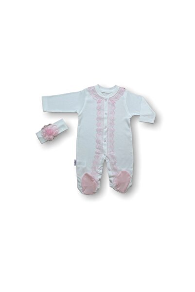 Narnuga Mi̇rayli̇fe 3-6 6-9 Months Long Sleeve Baby Girl Jumpsuit with Lace N...