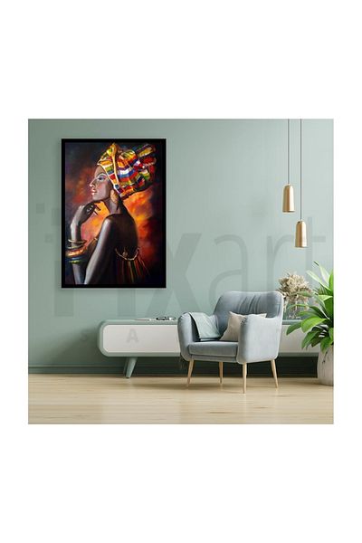 pixartsanat Colorful African Girl Pixart Art Diamond Mosaic Painting Diamond Turkey 41*56