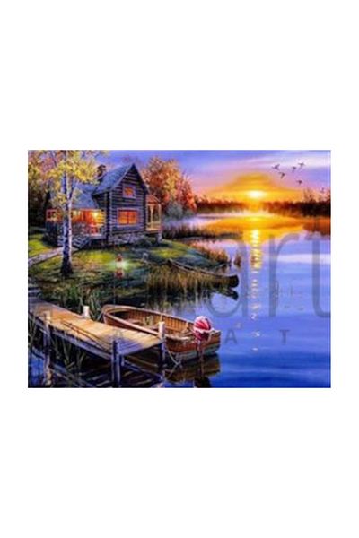 pixartsanat Sunset from Scaffold Pixart Art Diamond Mosaic Painting Diamond Türkiye64*51