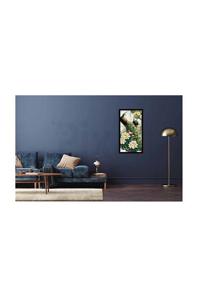 pixartsanat Peacock between Flowers Pixart Art Diamond Mosaic Painting Diamond Turkey 48*88