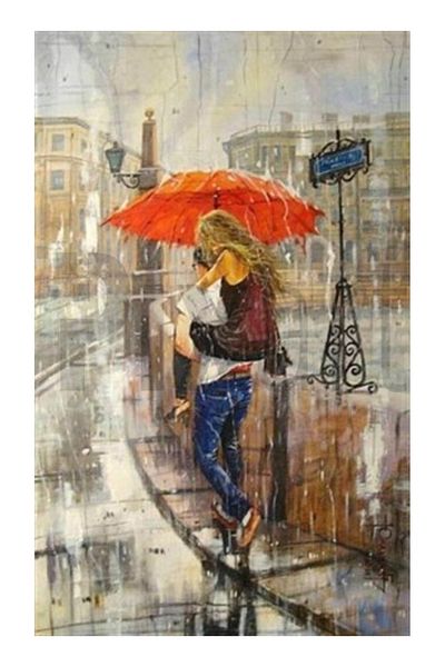 pixartsanat Rain And Happy Couple Pixart Art Diamond Mosaic Painting Diamond Türkiye 53*89
