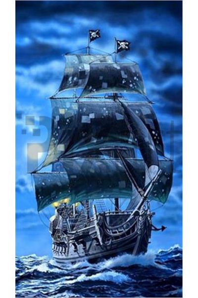 pixartsanat Pirate Ship Pixart Art Diamond Mosaic Painting Diamond Turkey 36*64