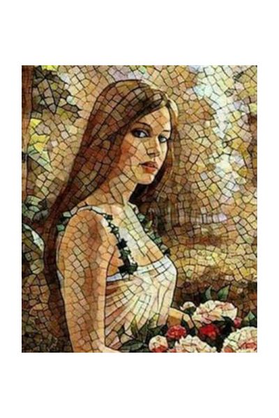 pixartsanat Mosaic Woman Pixart Art Diamond Mosaic Painting Diamond Turkey 46*56