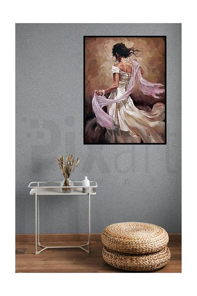 pixartsanat Pink Shawl Pixart Art Diamond Mosaic Painting Diamond Turkey 45*60