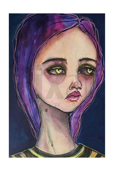 pixartsanat Purple Haired Woman Pixart Art Diamond Mosaic Painting Diamond Türkiye 38*69
