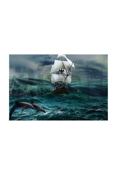 pixartsanat Dolphins And Ship Pixart Art Diamond Mosaic Painting Diamond Turkey 64*51