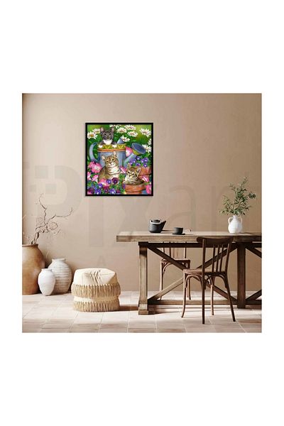 pixartsanat Game in the Garden Pixart Art Diamond Mosaic Painting Daimond Türkiye 55*58