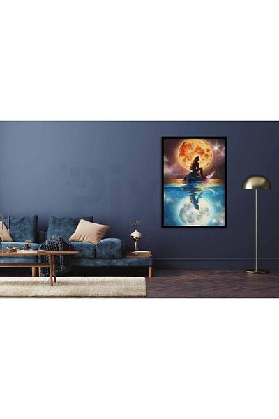 pixartsanat Mermaid Moon Sun 30*40 PixArt Art Diamond Mosaic Painting Diamond Turkey