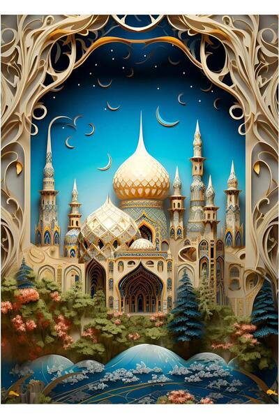 pixartsanat Cami Elmas Boyama Islam Pixart Sanat Elmas Mozaik Tablo Diamond T...