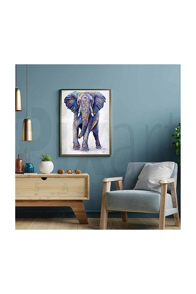 pixartsanat Elephant Pixart Art Diamond Mosaic Painting Diamond Turkey 40*60