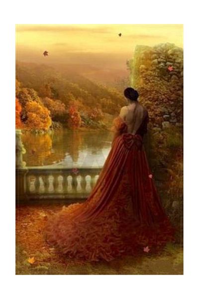 pixartsanat Woman on the River Shore Pixart Art Diamond Mosaic Painting Diamond Türkiye41*61