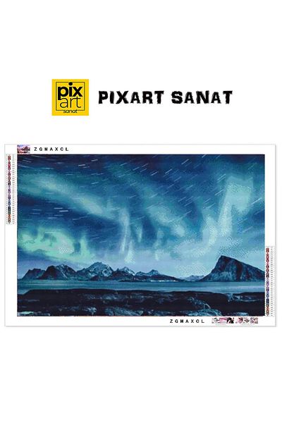 pixartsanat Northern Lights 50x33 PixArt Art Diamond Mosaic Painting Diamond Turkey