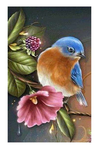 pixartsanat Baby Bird on Branch PixArt Art Diamond Mosaic Painting Diamond Turkey 35*55