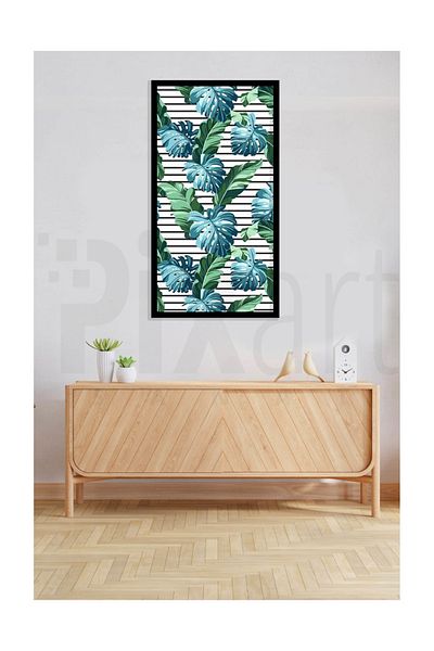 pixartsanat Hawaii Leaf Pattern Pixart Art Diamond Mosaic Painting Diamond Türkiye 40*60