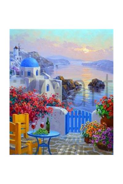 pixartsanat Mikonos- Mykonos Shores Pixart Art Diamond Mosaic Painting Diamond Turkey 45*55