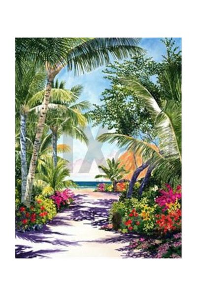 pixartsanat Tropical Island Pixart Art Diamond Mosaic Painting Diamond Turkey 43*58