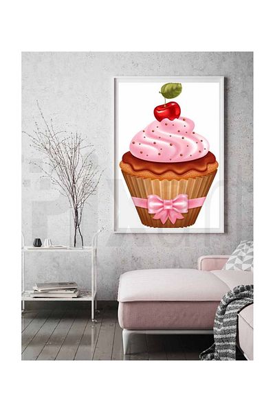 pixartsanat Cherry Cup Cake Pixart Art Diamond Mosaic Painting Diamond Türkiye 33*51