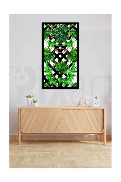 pixartsanat Hawaii Leaf Chain Pattern Pixart Art Diamond Mosaic Painting Diamond Türkiye 40*60