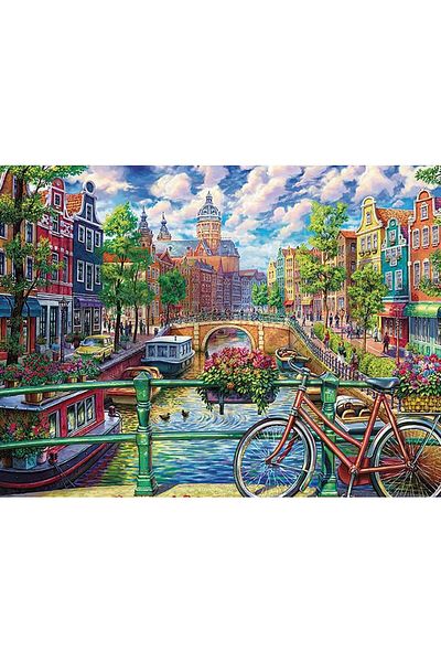 pixartsanat 30 X 40 Cm Green Amsterdam River Pixart Art Diamond Mosaic Painting Diamond Türkiye