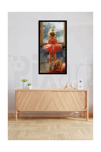 pixartsanat Pixart Art Pink Ballerina Diamond Painting with Diamond Mosaic - Turkey 33*64