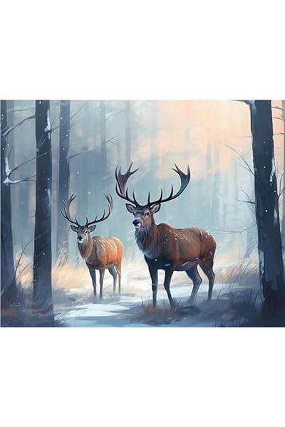pixartsanat Rhine Deers 30x40 PixArt Art Diamond Mosaic Painting Diamond Turkey