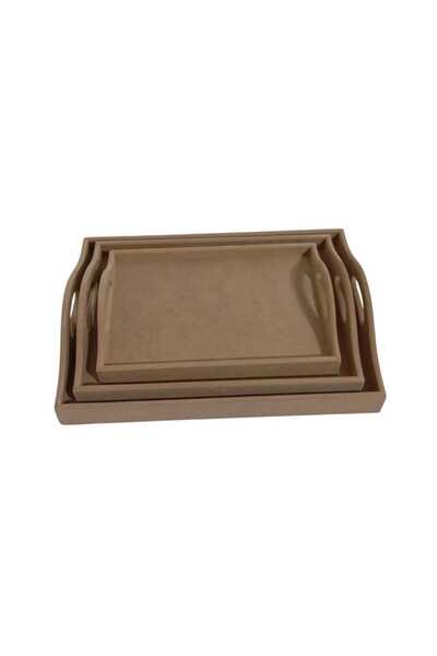 st koleksiyon hobi antika Tray in Mdf Triple Set