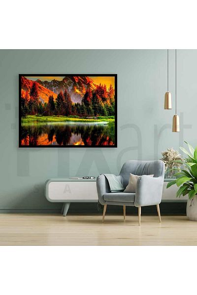 pixartsanat Side of the River 30*40 Pixart Art Diamond Mosaic Painting Diamond Turkey