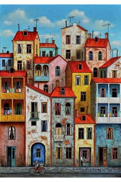 pixartsanat Combination Colored Houses Pixart Art Diamond Mosaic Painting Diamond Turkey 46*66