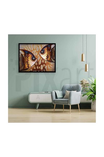 pixartsanat Compatible With Sea Gold Brown Pixart Art Diamond Mosaic Painting Daimond Türkiye 76*60