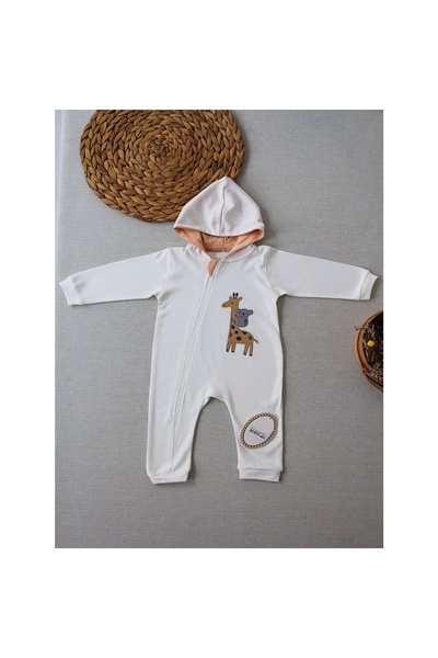 Narnuga Mi̇rayli̇fe 6-9 9-12 Months Ef Line Size Zippered Giraffe Embroidered...