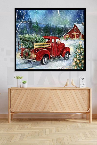 pixartsanat Christmas 30*40 PixArt Art Diamond Mosaic Painting Diamond Turkey