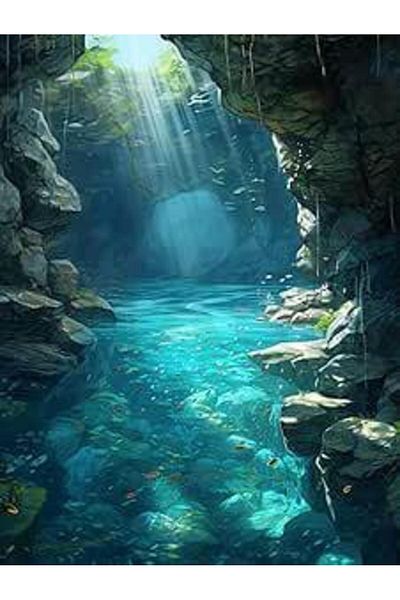 pixartsanat Charming Cave 30x40 PixArt Art Diamond Mosaic Painting Diamond Turkey