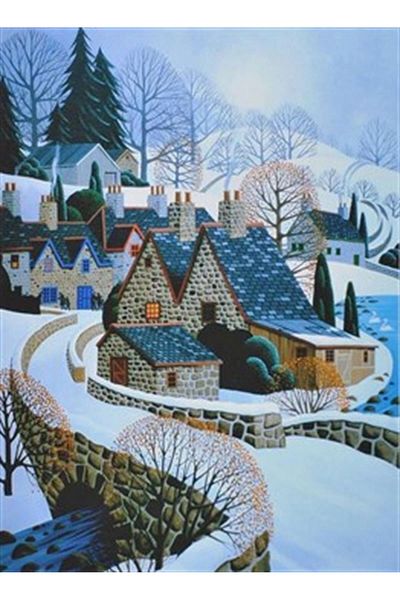 pixartsanat Houses on the Stone Bridge Pixart Art Diamond Mosaic Painting Diamond Turkey 46*64