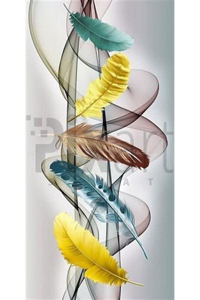 pixartsanat Colorful Feathers Pixart Art Diamond Mosaic Painting Diamond Turkey 38*76