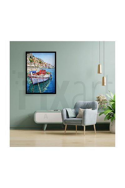 pixartsanat Fishing Boat Pixart Art Diamond Mosaic Painting Diamond Turkey 40*57