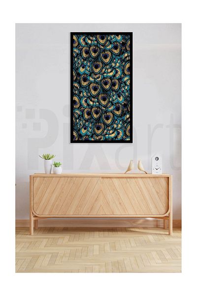 pixartsanat Pixart Art Diamond Mosaic Peacock Feathers - Diamond Turkey 38*69