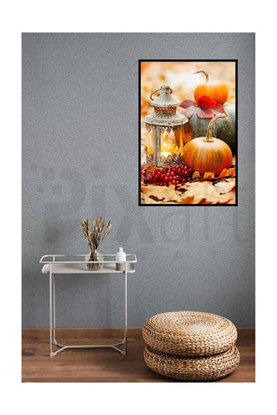 pixartsanat Pumpkins in Autumn Pixart Art Diamond Mosaic Painting Diamond Turkey 30*46