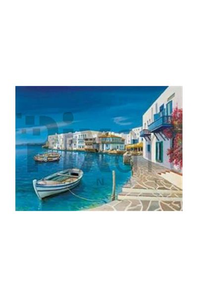 pixartsanat Mykonos Houses on the Shores Pixart Art Diamond Mosaic Painting Diamond Turkey 65*50