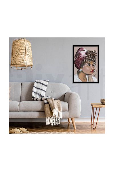 pixartsanat Curly Haired Woman Pixart Art Diamond Mosaic Painting Diamond Türkiye 50*60