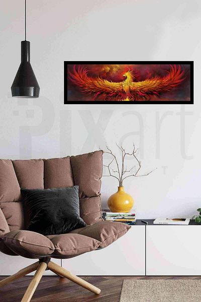 pixartsanat Fire Phoenix Pixart Art Diamond Mosaic Painting Diamond Türkiye 30*80