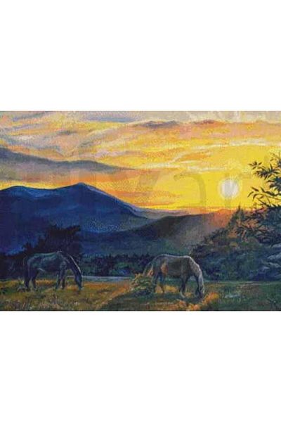 MOVAS Horses and Sunset 40X30 Pixart Art Diamond Mosaic Painting Diamond Turkey