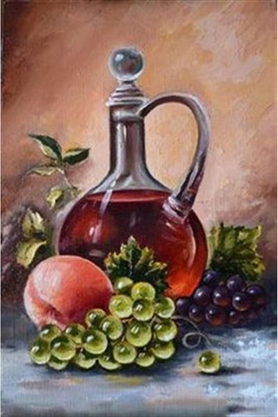 pixartsanat Stylish Jug And Fruits Pixart Art Diamond Mosaic Painting Diamond Turkey 36*53