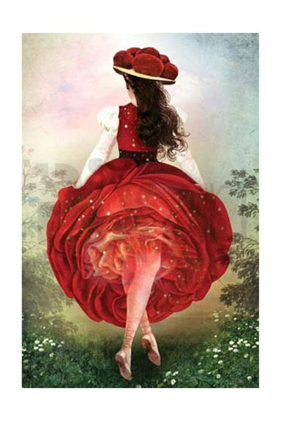 pixartsanat Woman in Red Dress Pixart Art Diamond Mosaic Painting Diamond Türkiye 40*50
