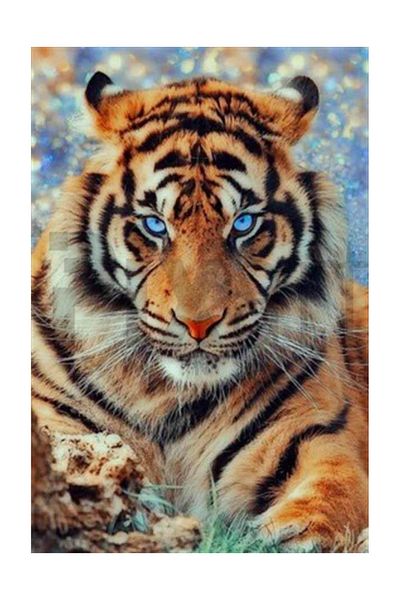 pixartsanat Sharp-Looked Tiger Pixart Art Diamond Mosic Painting Daimond Türkiye 32*47