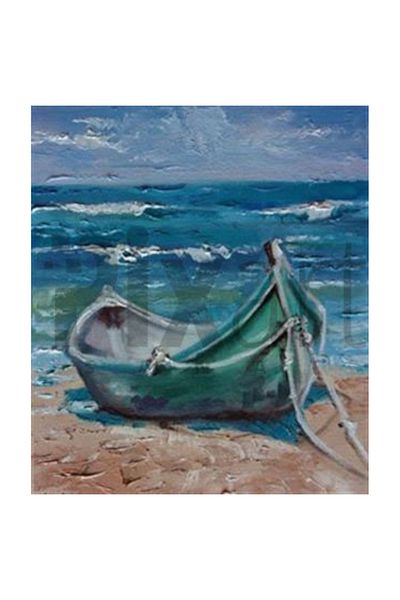 pixartsanat Boat on the Shore Pixart Art Diamond Mosaic Painting Diamond Turkey 43*51